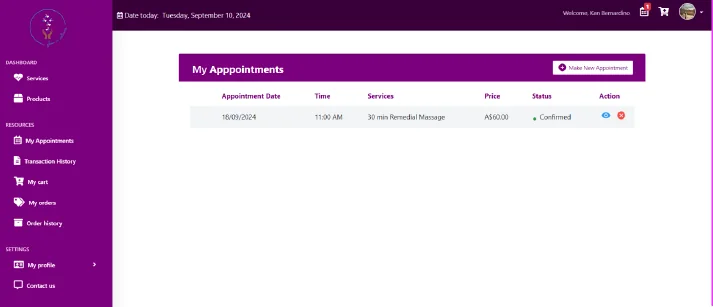Appointments dashboard
