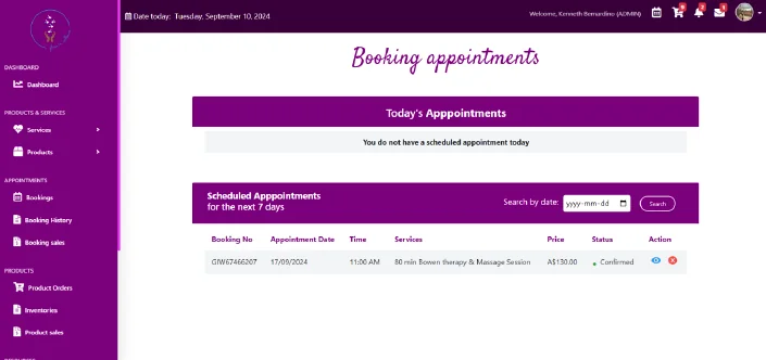Appointment booking