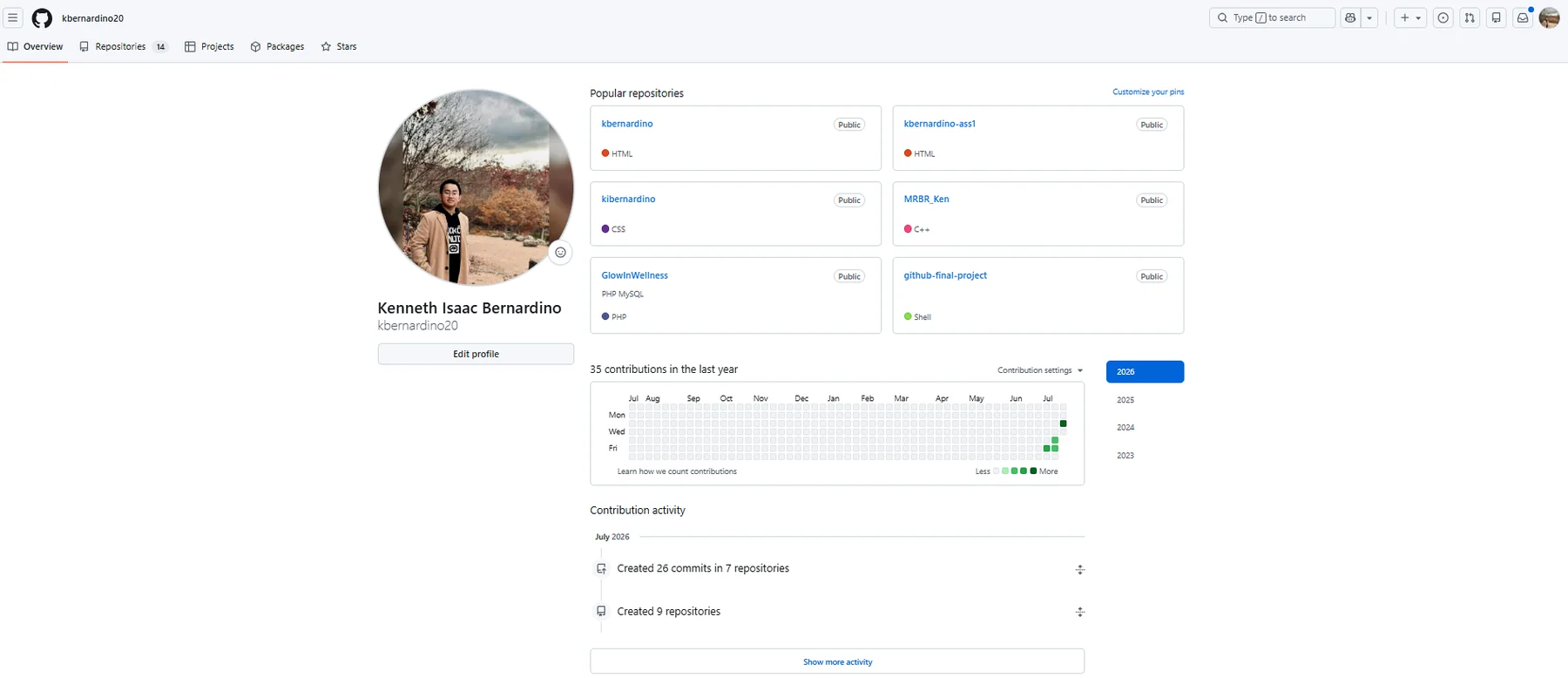 Profile and task interface